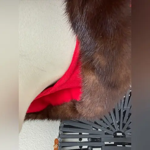 Vintage 1950s/1960s Gus Mayer Red Faux Wool Fur Coat