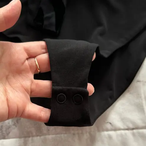 Revolve x House of Harlow 1960 Lauren black velvet stripes bodysuit, size XS