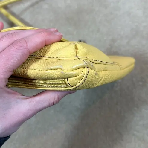 Tignanello Yellow Leather Women Crossbody Shoulder Bag Purse