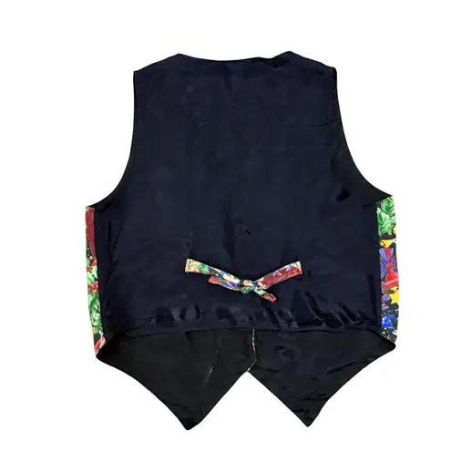 Vintage Women's Christmas Vest 111 Main Holiday Novelty Print Party Festive L Black Size L