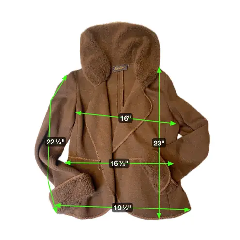 Luisa Spagnoli Brown Wool Angora Blend Fur Trimmed Knit Jacket Size M Size M