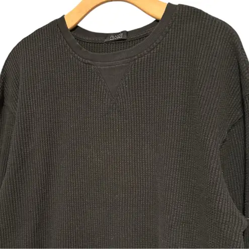 NUUDS Women’s Size M Black Waffle Knit Top & Pants Set Size M