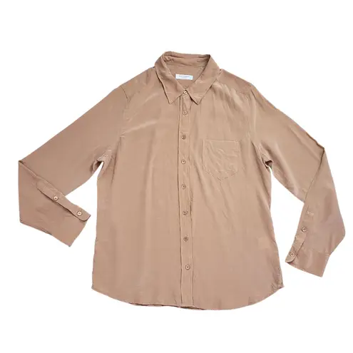 Equipment Femme Shirt Womens Large Silk Blouse Carmel Button Up Classic