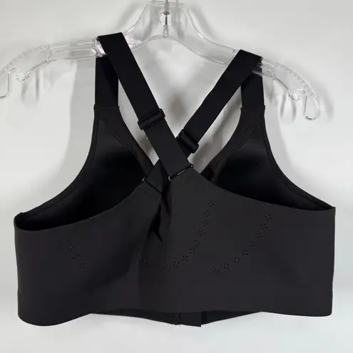 Duluth Trading high impact bonded zip front black sport bra size 16 NWOT 6oz