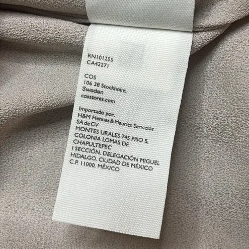 COS beige Sleeveless mock neck tie back longline tunic top size 12