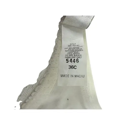 Vintage Felina White Eyelet Padded Wire Balconette Bra 36C Size undefined