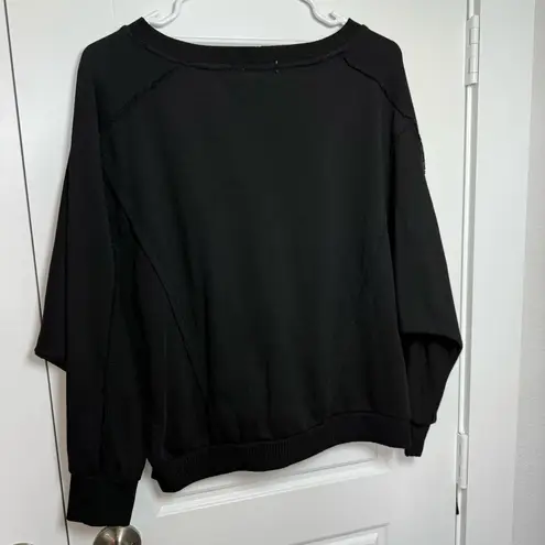 Sweet Romeo Black long Sleeve Sweatshirt with thin material