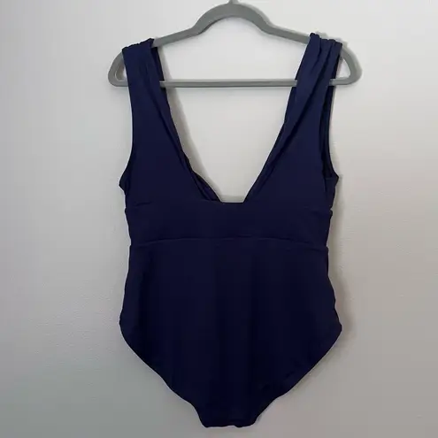 ANDIE The Mykonos One Piece Plunge Compression Swimsuit Navy Blue Large