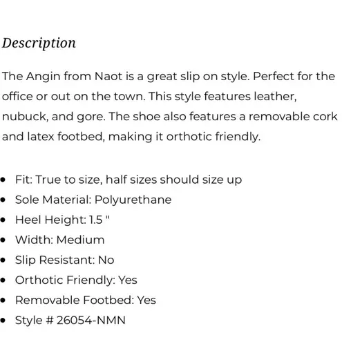 Naot Angin Leather Nubuck Loafers Sz 7 Slip On Cushioned Black