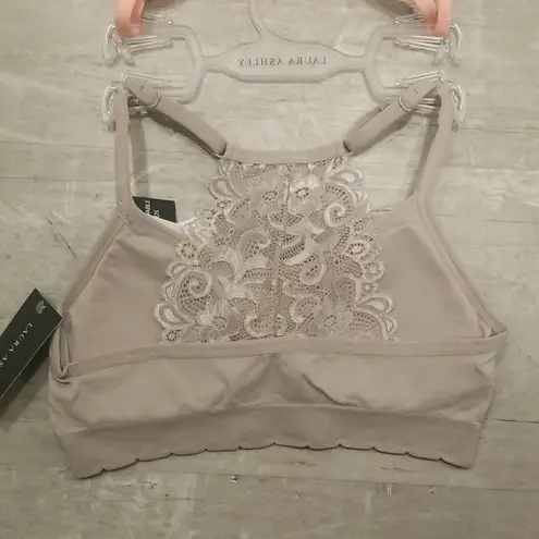 Laura Ashley ππ Lace Back Seamless Bralettes 2 Pack ~ Pink & Gray Small S NWT