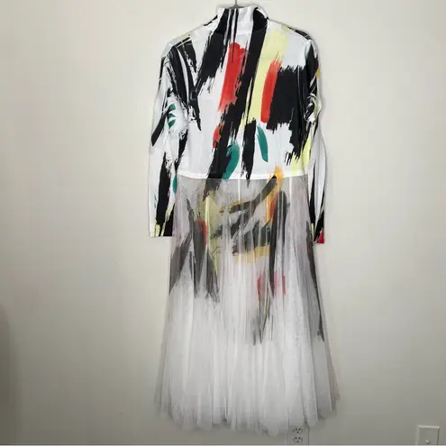 Origami By Vivian Mesh Tulle Layered Multicolored Jacket Dress S