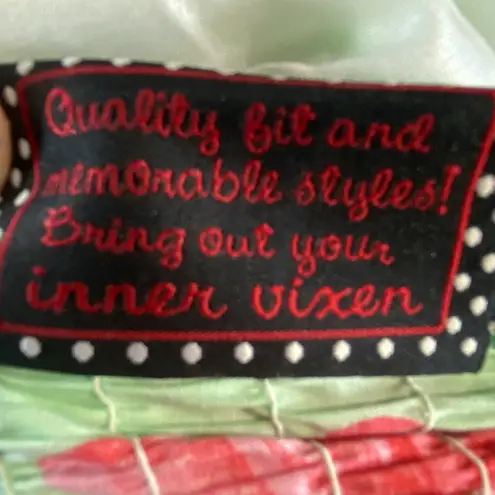 Voodoo Vixen Green & Red Floral Swing Dress