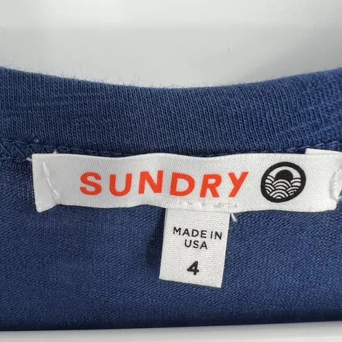 Sundry Womens XL Navy Blue Drop Waist Sleeveless Ruched Jade Dress Summer Casual