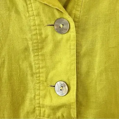 John Mark JOHN-MARK, S, Stand-up collar, slip-over, two shell buttons in front, linen