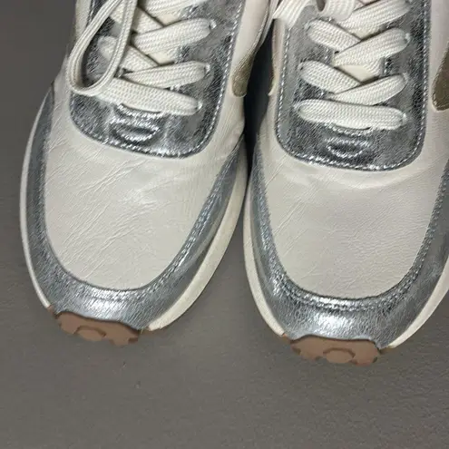 DV by Dolce Vita Silver and Cream Sneakers with Modern Design Braiden sneakers Size 10