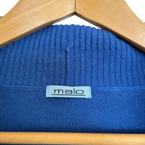 Malo Blue Cashmere Shawl Collar Plunge V