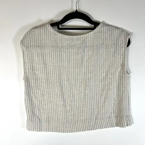 Hunter & Brown Linen Blend Shorts & Top Set Women's Size Small Beach Boho Tan