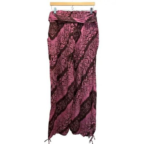 MAGAZINE Pink & Brown Palazzo Pants
