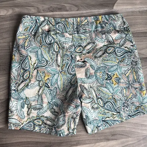 Zac & Rachel Blue and Yellow Flat Front spandex Shorts Size 12