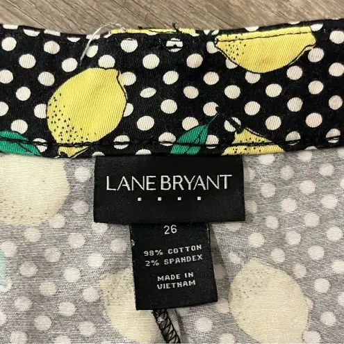 Lane Bryant  Plus Size Summer Vacationcore Lemons Chic Polka Dot Shorts Size 26