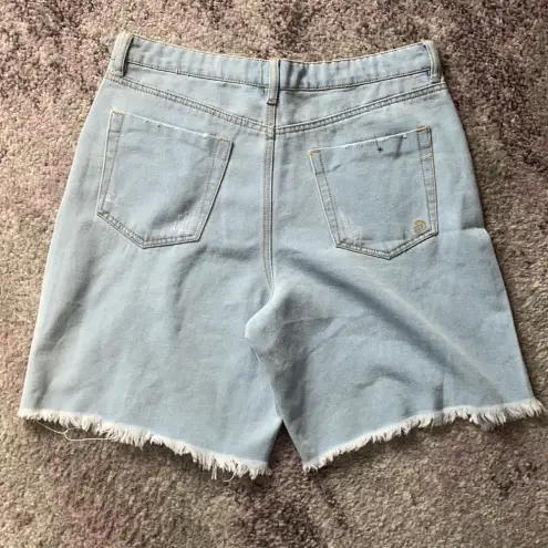Indigo Rein  Women's Destroyed Distressed Bermuda Jean Denim Shorts Sz 13/30