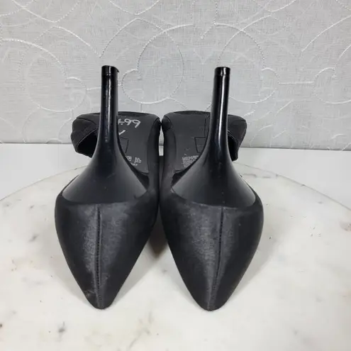 Fioni Dress Pumps Womens 8.5 Black Satin Rose Stiletto High Heels Formal