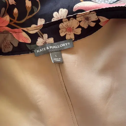 Kate & Mallory Sleeveless Floral Midi Wrap Dress - Pink & Black