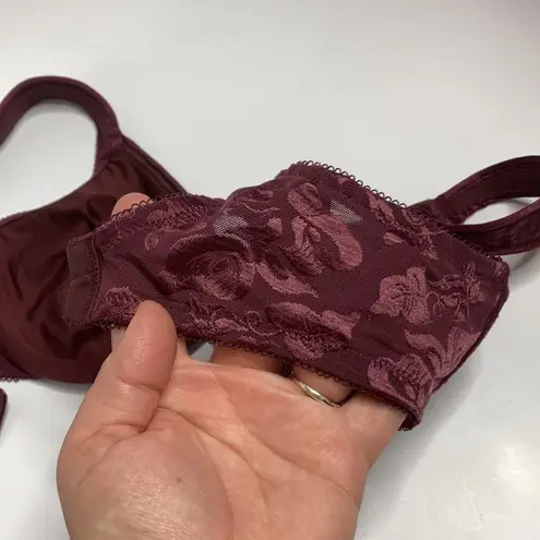 Wacoal  maroon awareness lace bra 34C