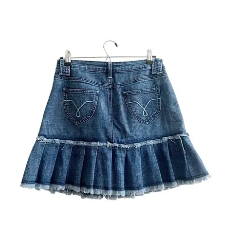 Baccini Women’s Tiered Jean Skirt Size 4 Y2K Stretch Medium Wash NWOT