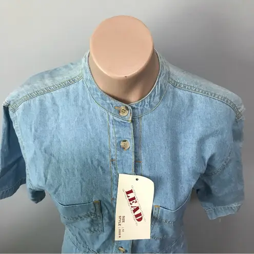 LEAD Denim Jean Union Dress Medium Vintage 1977