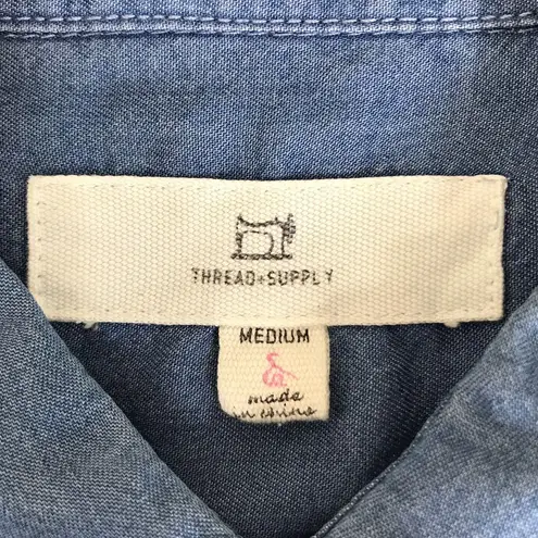 Thread and Supply -Chambray Button down Shirt-NWOT-Sz Med.