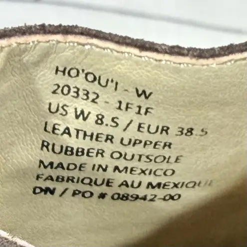 OLUKAI WOMEN'S HO'OU'I Leather Heeled Booties Brown Size 8.5