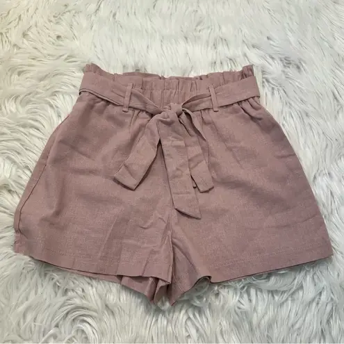 Heart & Hips High Paper Bag Waist Shorts Mauve