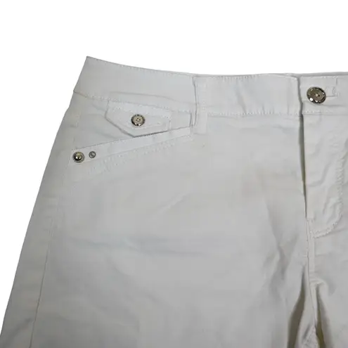 White House | Black Market  Womens 4 Cotton Blend Stud Embellished Shorts in White