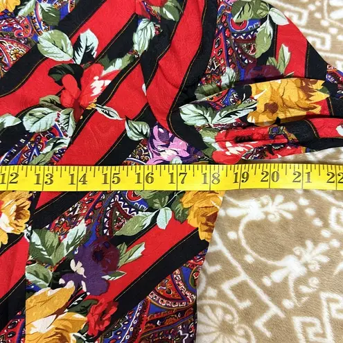 Vintage Richard Warren 100% Silk Floral Jacket Size 6