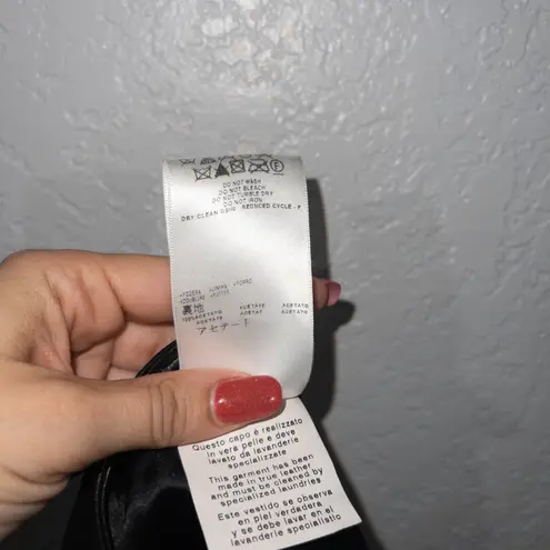 Red Valentino Black Jeweled Leather Skirt Size 44 / 8