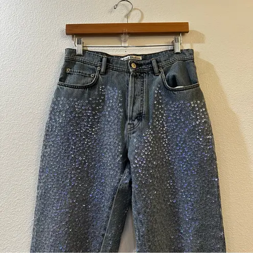 Acne Studios Mid Rise Sequin Straight Leg Jeans Denim Pants Size 38 US 10 Blue