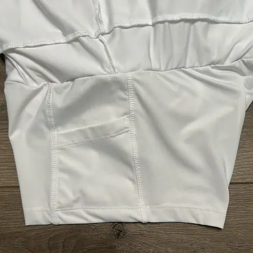 K-Swiss 13” White Layered Tennis Skirt Skort Pockets Size Medium