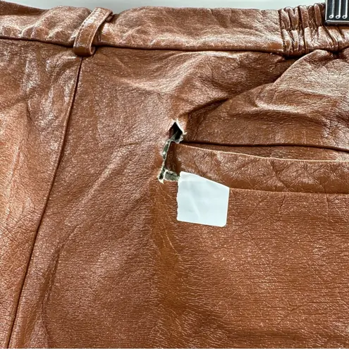 Slate + Willow RTR Brown Faux Leather High Rise Wide Leg Pants Sz XL