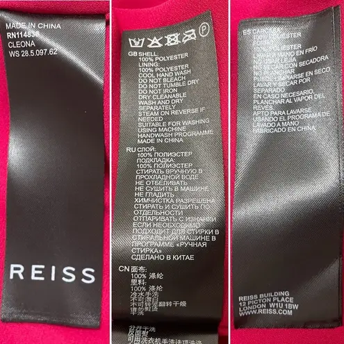 Reiss NWT Cleona Box Pleat Midi Skirt Magenta Red Pleated Women’s Size 6 NEW