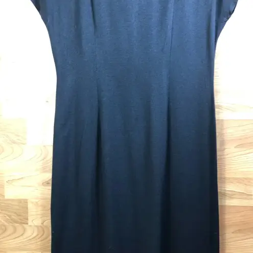 WNY Size 8 VINTAGE Maxi Black Dress w/Black Mesh and Pearls and a Back Zipper