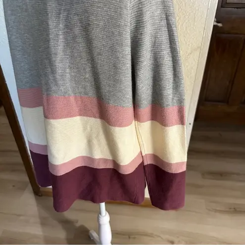 Market & Spruce Medium Celesta Color Block Stripe Waterfall Cardigan Open