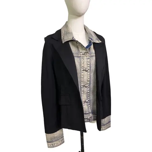 Hilary Radley Katherine Barclay NWT Mixed Media Blazer Denim Insert Jacket M