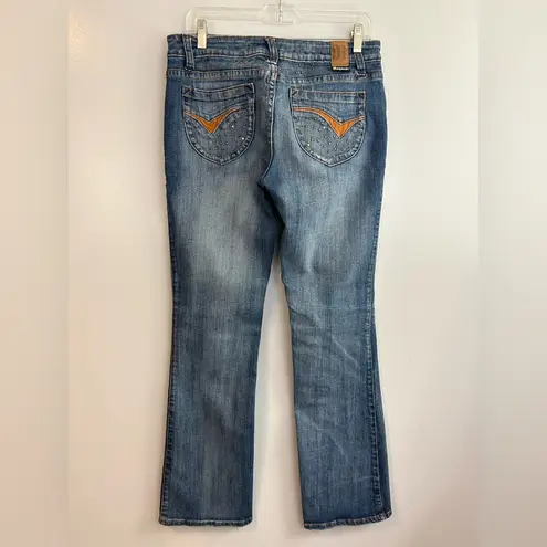 Request Blue Denim Boot Cut Studded Jeans Size 32 (Medium) Y2K