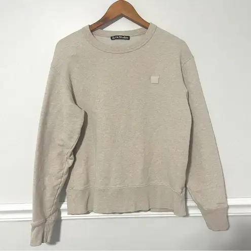 Acne Studios NWOT • fairview face sweatshirt oatmeal melange unisex sz S