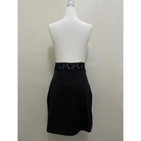 MANCYFIT Slip Underskirt with Slit in Black (SMALL)
