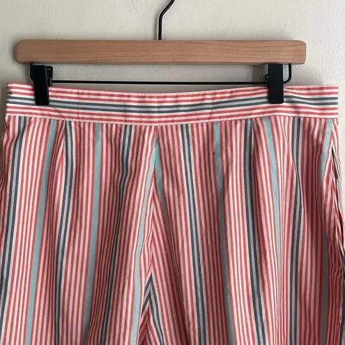 See By Chloe SEE BY CHLOÉ Neo Janis Striped Cotton Poplin Frill Shorts Red Multicolored