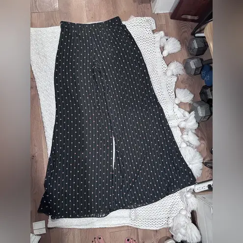 Alexis  WOMENS XS Black Wide-Leg Pants with Red and White Dots