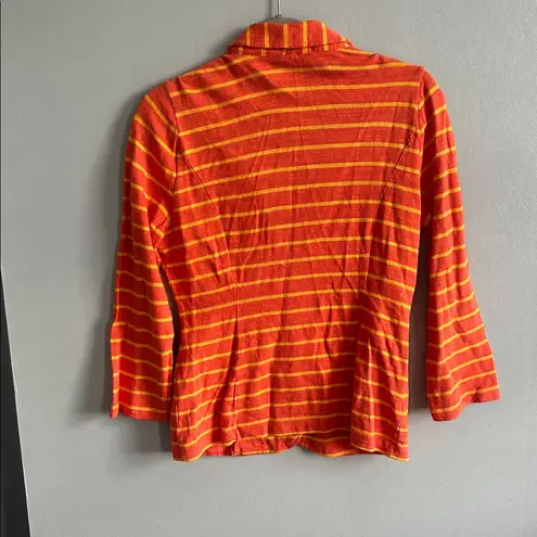 Caslon Orange & Yellow Striped Cotton Blazer