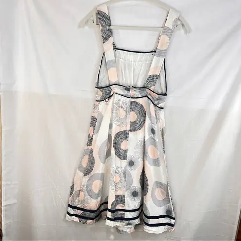 Gentle Fawn Anthropologie Geometric Print Midi Sz S Milkmaid Dress Sundress EUC